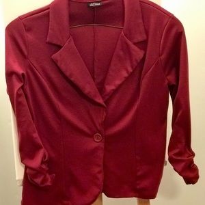 Maroon jersey blazer